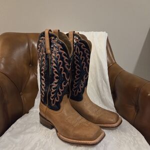 Brown and Black Western Cowboy Boots